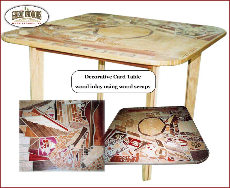 decorative coffee table or poker table made with rare woods