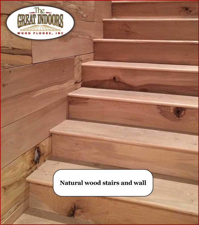 wood wall running up a stairway