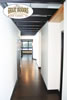 Modern hallway with dark wood floors