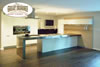 Kitchen with dark cherry floor