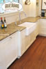 Indianapolis kitchen with marble counters and hardwood oak flooring