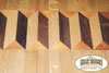 This creative wood mosaic repaired an area where a wall was removed and two floors were joined together